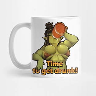 orc girl drinking beer stiker Mug